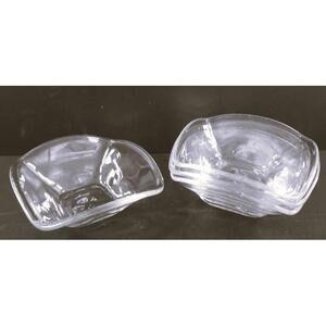 Simon Pearce 6" Square Hand Blown Art Glass Woodbury Bowl Set of 4